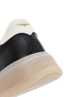 Alberto Guardiani Men's Black New Era Lace-Up Leather Sneakers | Derimod Alberto Guardiani Men's Black New Era Lace-Up Leather Sneakers | Derimod