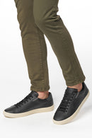 Geox Men's Black Affile Lace-Up Leather Sneakers | Derimod Geox Men's Black Affile Lace-Up Leather Sneakers | Derimod