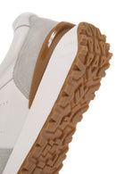 Men's White Lace-up Thick-Sole Leather Casual Sneaker | Derimod Men's White Lace-up Thick-Sole Leather Casual Sneaker | Derimod