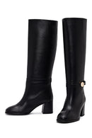 Women's Black Thick Heel Leather Boots | Derimod Women's Black Thick Heel Leather Boots | Derimod