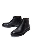 Male Black Zip Closure Leather Casual Boots | Derimod Male Black Zip Closure Leather Casual Boots | Derimod
