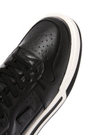 Men's Black Lace-up Thick-Sole Leather Sneaker | Derimod Men's Black Lace-up Thick-Sole Leather Sneaker | Derimod
