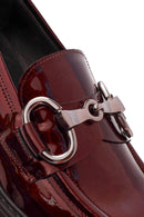 Woman Burgundy Buckle-Detailed Patent Leather Leather Masculine Loafer | Derimod Woman Burgundy Buckle-Detailed Patent Leather Leather Masculine Loafer | Derimod