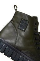 Men's Green Leather Boots | Derimod Men's Green Leather Boots | Derimod