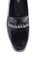 Kadın Taşlı Rugan Deri Loafer | Derimod Kadın Taşlı Rugan Deri Loafer | Derimod