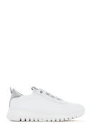 Kadın Beyaz Bağcıklı Deri Sneaker | Derimod Kadın Beyaz Bağcıklı Deri Sneaker | Derimod