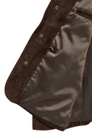 Salah Men's Tan Shirt Collar Suede Leather Jacket | Derimod Salah Men's Tan Shirt Collar Suede Leather Jacket | Derimod