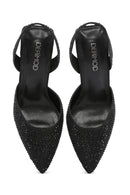 Women's Black Stone Open-Back Heeled Shoes | Derimod Women's Black Stone Open-Back Heeled Shoes | Derimod