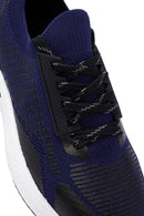Derimod Zero Men's Blue Lace-Up Thick Sole Fabric Sneaker | Derimod Derimod Zero Men's Blue Lace-Up Thick Sole Fabric Sneaker | Derimod