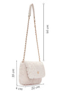 Kadın Bej Uzun Askılı Peluş Çapraz Çanta | Derimod Kadın Bej Uzun Askılı Peluş Çapraz Çanta | Derimod