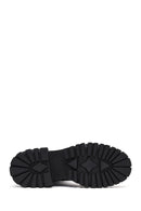 Woman Black Thick-Soled Suede Chelsea Boots | Derimod Woman Black Thick-Soled Suede Chelsea Boots | Derimod