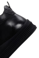 Men's Black Leather High Top Sneaker | Derimod Men's Black Leather High Top Sneaker | Derimod