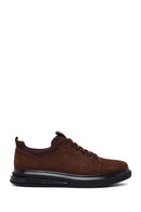 Male Brown Lace-up Thick-soled Nubuck Leather Sneaker | Derimod Male Brown Lace-up Thick-soled Nubuck Leather Sneaker | Derimod