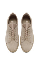 Erkek Bej Bağcıklı Deri Sneaker | Derimod Erkek Bej Bağcıklı Deri Sneaker | Derimod