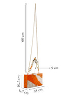 Women's Orange Long Chain Strap Mini Box Bag | Derimod Women's Orange Long Chain Strap Mini Box Bag | Derimod