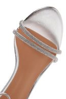 Kadın Gümüş Taşlı Topuklu  Sandalet | Derimod