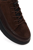Male Brown Lace-Up Thick-Soled Leather Sneaker | Derimod Male Brown Lace-Up Thick-Soled Leather Sneaker | Derimod