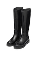 Geox Women's Black Serilda Zippered Leather Boots | Derimod Geox Women's Black Serilda Zippered Leather Boots | Derimod