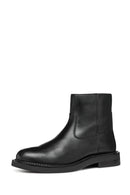 Geox Women's Black Serilda Zippered Leather Boots | Derimod Geox Women's Black Serilda Zippered Leather Boots | Derimod