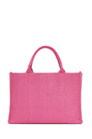 Women's Pink Straw Shoulder Bag | Derimod Women's Pink Straw Shoulder Bag | Derimod
