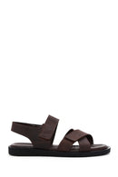 Men's Brown Nubuck Leather Sandals | Derimod Men's Brown Nubuck Leather Sandals | Derimod