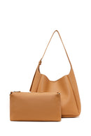 Woman Beige Classic Shoulder Bag | Derimod Woman Beige Classic Shoulder Bag | Derimod