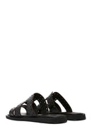 Women's Black Leather Slippers | Derimod Women's Black Leather Slippers | Derimod