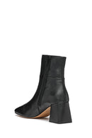 Geox Women's Black Coronilla Zippered Thick Heel Leather Boots | Derimod Geox Women's Black Coronilla Zippered Thick Heel Leather Boots | Derimod