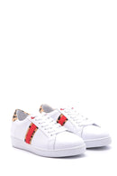 Kadın Leopar Detaylı Deri Sneaker | Derimod Kadın Leopar Detaylı Deri Sneaker | Derimod