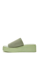 Women's Green Corded Heel Slippers | Derimod Women's Green Corded Heel Slippers | Derimod