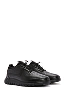 Men's Black Lace-Up Leather Casual Sneaker | Derimod Men's Black Lace-Up Leather Casual Sneaker | Derimod