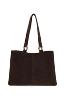 Woman Brown Suede Casual Bag | Derimod Woman Brown Suede Casual Bag | Derimod
