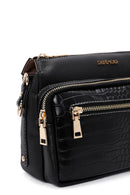 Women's Black Crocodile Cross Bag | Derimod Women's Black Crocodile Cross Bag | Derimod