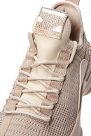 Derimod Zero Women's Beige Lace-Up Stone Detailed Sneakers | Derimod Derimod Zero Women's Beige Lace-Up Stone Detailed Sneakers | Derimod