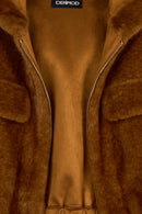 Arosa Kadın Camel Kapüşonlu Oversize Teddy Mont | Derimod Arosa Kadın Camel Kapüşonlu Oversize Teddy Mont | Derimod