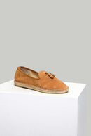 Püskül Detaylı Hardal Kadın Deri Espadril | Derimod Püskül Detaylı Hardal Kadın Deri Espadril | Derimod