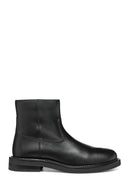 Geox Women's Black Serilda Zippered Leather Boots | Derimod Geox Women's Black Serilda Zippered Leather Boots | Derimod