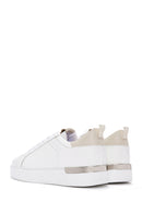 Men's White Lace-Up Leather Sneaker | Derimod Men's White Lace-Up Leather Sneaker | Derimod