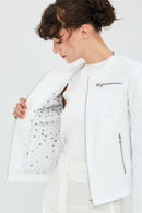 April Kadın Beyaz Deri Ceket | Derimod
