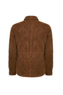 Kante Men's Camel Shirt Collar Suede Leather Coat | Derimod Kante Men's Camel Shirt Collar Suede Leather Coat | Derimod