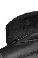 Geox Kadın Siyah Bettanie Kürk Detaylı Mont | Derimod Geox Kadın Siyah Bettanie Kürk Detaylı Mont | Derimod