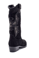 Women's Suede Leather Cowboy Boots | Derimod Women's Suede Leather Cowboy Boots | Derimod