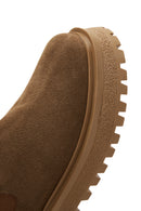 Women's Tan Suede Leather Chelsea Boots | Derimod Women's Tan Suede Leather Chelsea Boots | Derimod
