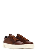 Male Brown Lace-Up Thick-Soled Leather Sneaker | Derimod Male Brown Lace-Up Thick-Soled Leather Sneaker | Derimod