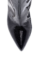 Women's Snake Patterned Derimod X Whenever Company Heeled Boots | Derimod Women's Snake Patterned Derimod X Whenever Company Heeled Boots | Derimod