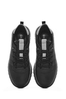 Women's Black Lace-Up Leather Sneaker | Derimod Women's Black Lace-Up Leather Sneaker | Derimod