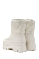 Women's Cream Thick Soled Fabric Boots | Derimod Women's Cream Thick Soled Fabric Boots | Derimod