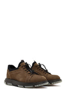 Men's Mink Lace-Up Nubuck Leather Casual Shoes | Derimod Men's Mink Lace-Up Nubuck Leather Casual Shoes | Derimod