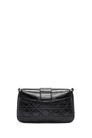 Women's Black Long Strap Buttoned Shoulder Bag | Derimod Women's Black Long Strap Buttoned Shoulder Bag | Derimod