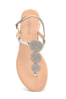 Women's Gold Stone Flat Sandals | Derimod Women's Gold Stone Flat Sandals | Derimod